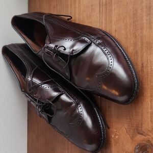 ALLEN EDMONDS Richmond Oxford  Burgundy Leather Wingtip Lace up Size 10.5 D